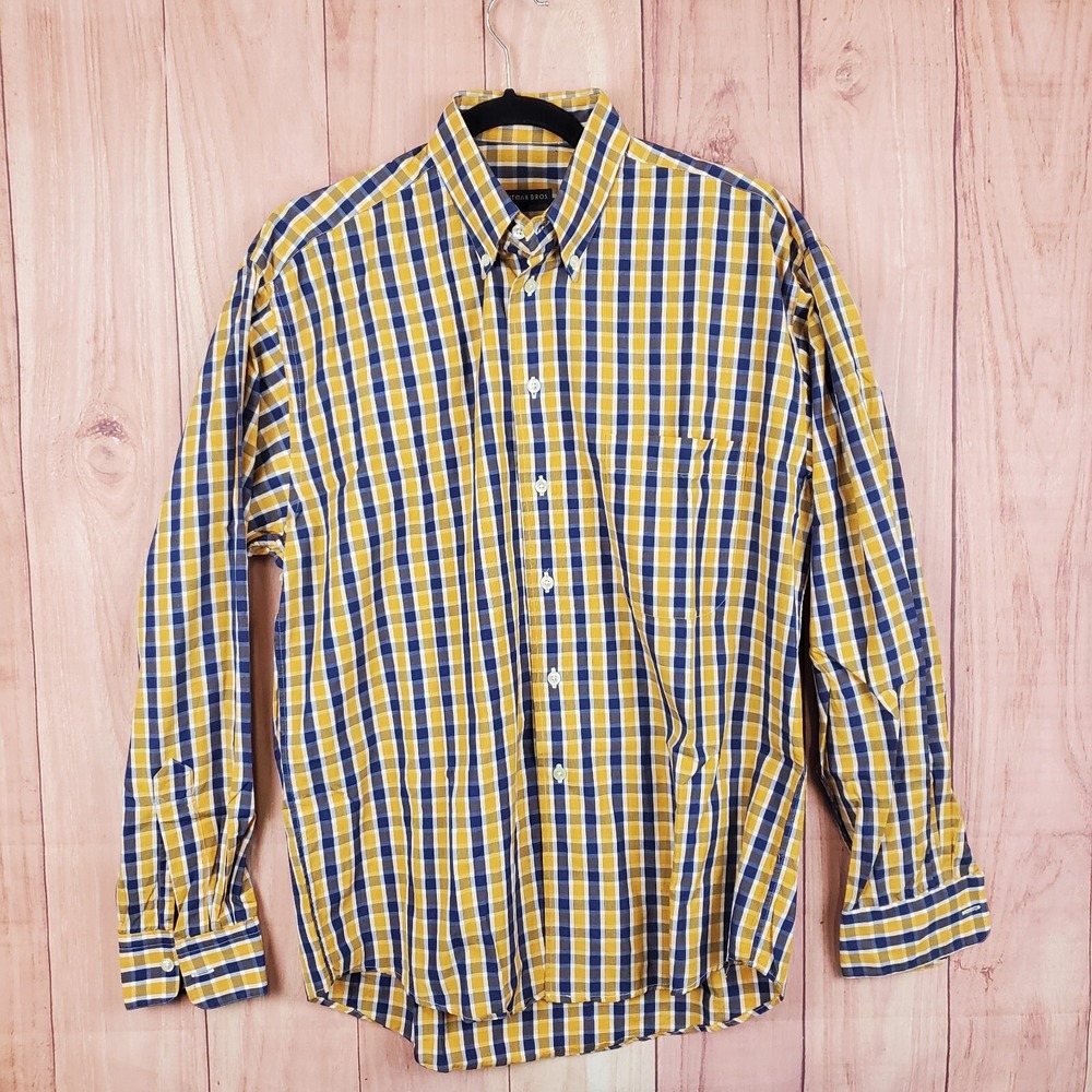 Gitman Bros Button Up Shirt‎ Sz M / L Checkered Striped Long Sleeve